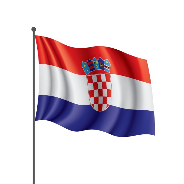 克罗地亚国旗，白色背景上的矢量插图图片下载