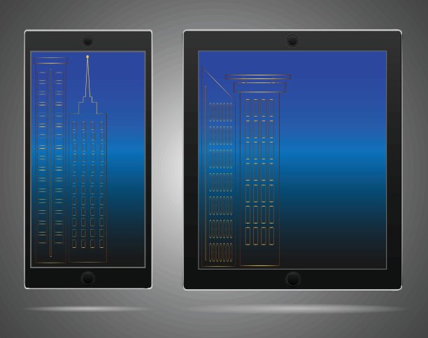 现实的矢量平板电脑和手机模板图片下载