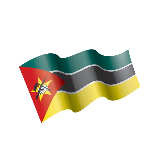 莫桑比克国旗，白色背景矢量插图图片下载