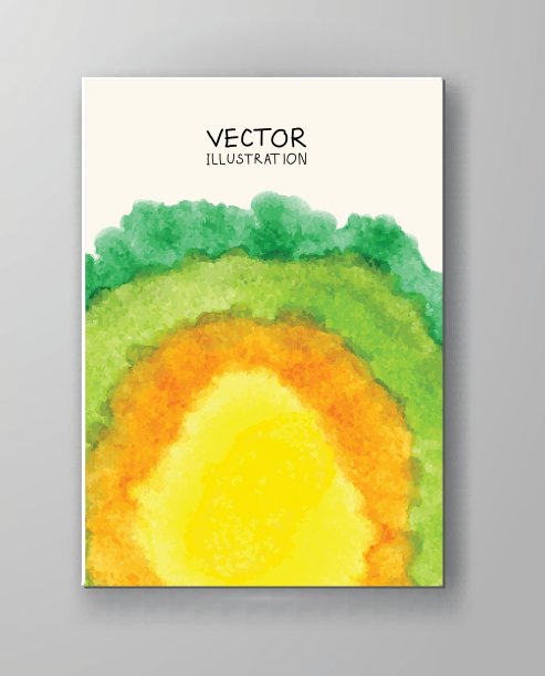 多色模糊背景的小册子。图片下载