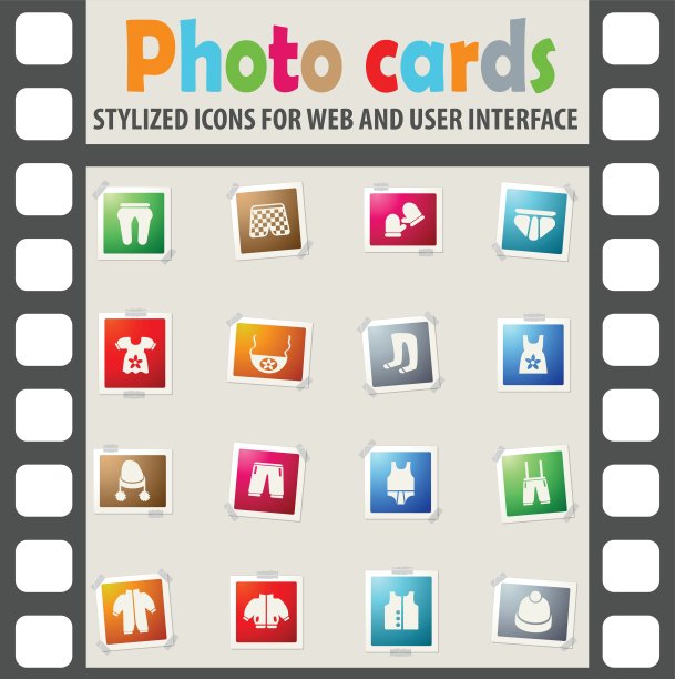 婴儿服装图标套装图片下载