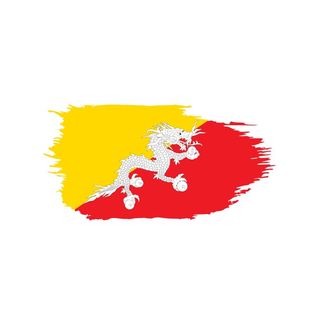 不丹国旗，矢量插图图片下载