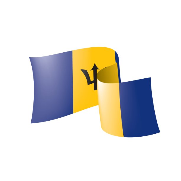 巴巴多斯旗，白色背景矢量插图图片下载