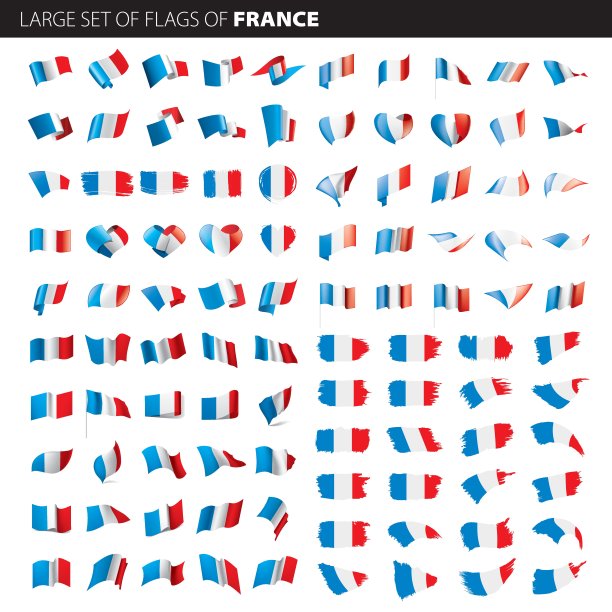 法国国旗，矢量插图图片下载