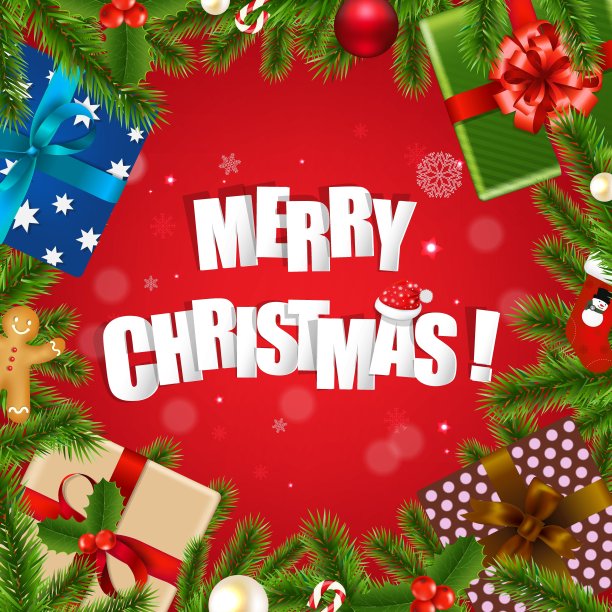 圣诞快乐的明信片图片下载