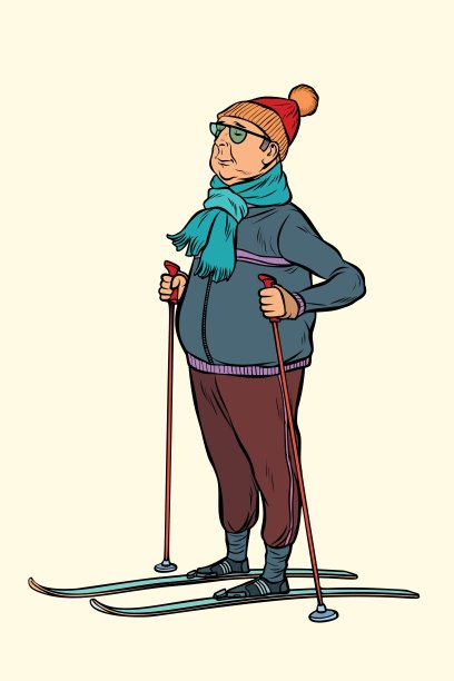 滑雪的中年男子，徒步滑雪图片下载