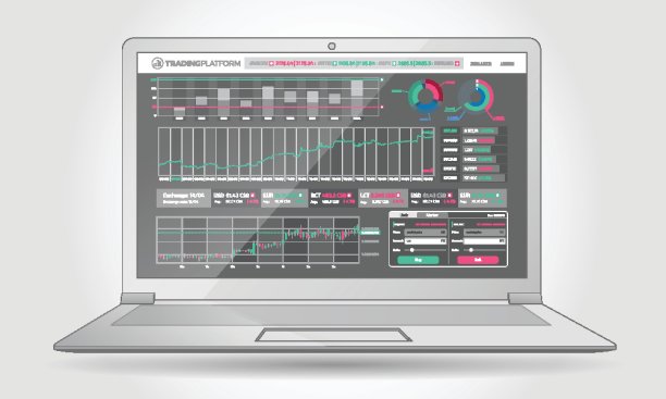 交易平台界面与信息图表元素图片下载