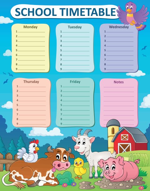 每周课程表主题5图片下载