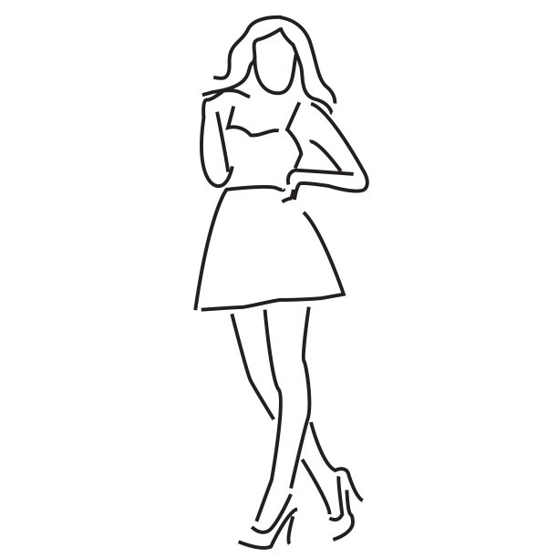 女孩摆造型的时尚服装图片下载