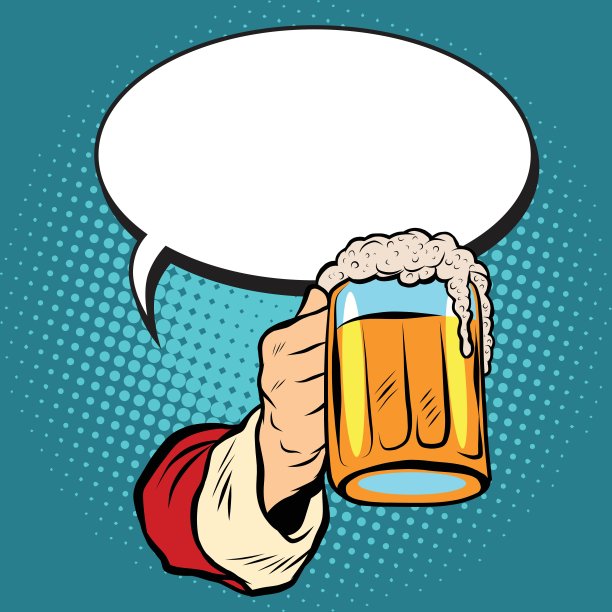 圣诞老人手拿啤酒图片下载