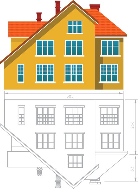 房子图标和图纸图片下载