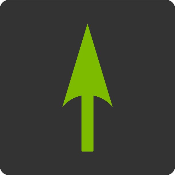 箭头Y轴平坦生态绿和灰色圆角按钮颜色图片下载