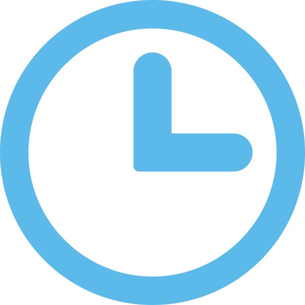 时钟平面蓝色图标图片下载