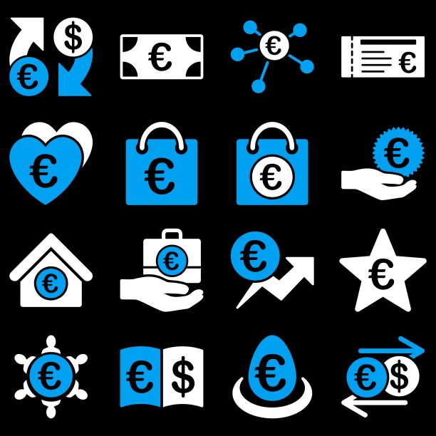 欧洲银行业务和服务工具图标图片下载