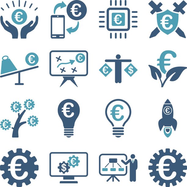 欧洲银行业务和服务工具图标图片下载