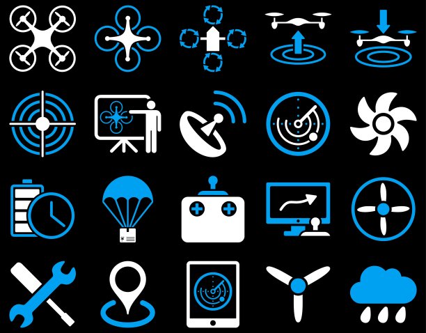 无人机和四轴飞行器工具图标图片下载