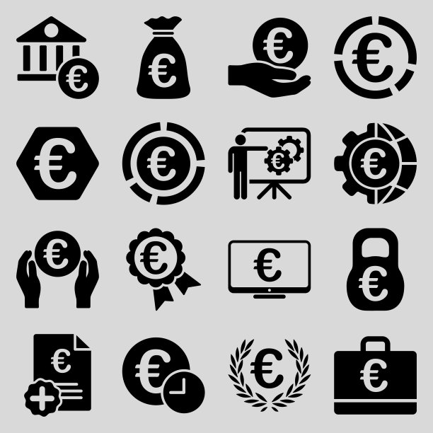 欧洲银行业务和服务工具图标图片下载