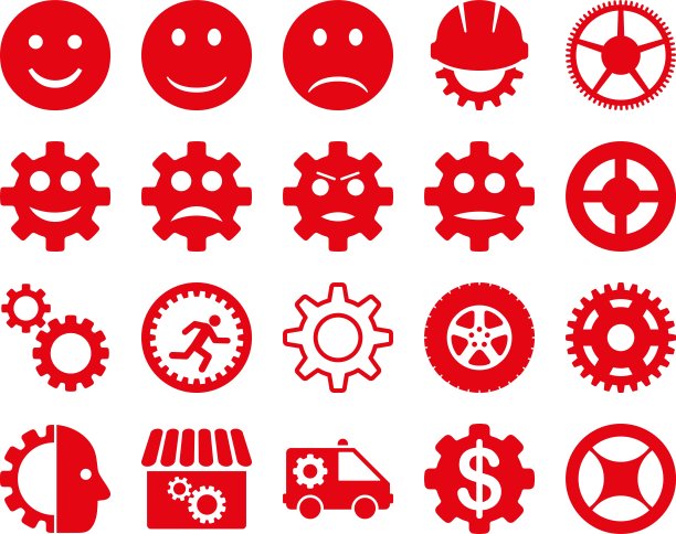 工具和微笑齿轮图标图片下载