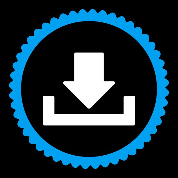 下载扁蓝和白色圆形邮票图标图片下载