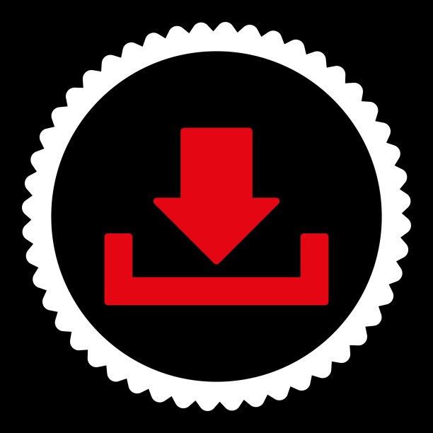 下载扁平红白颜色圆形邮票图标图片下载