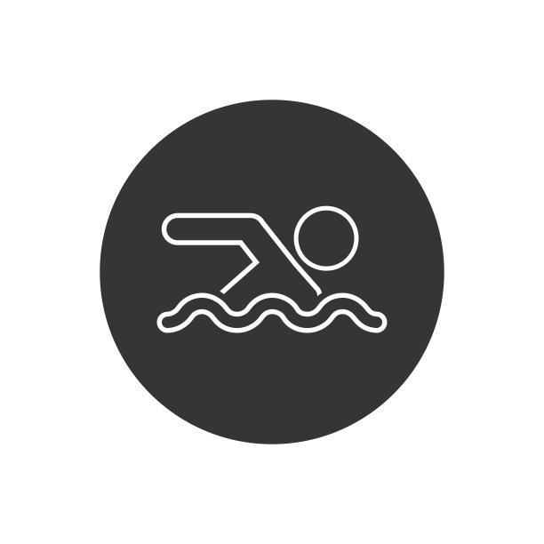 游泳线图标在白色。矢量图图片下载