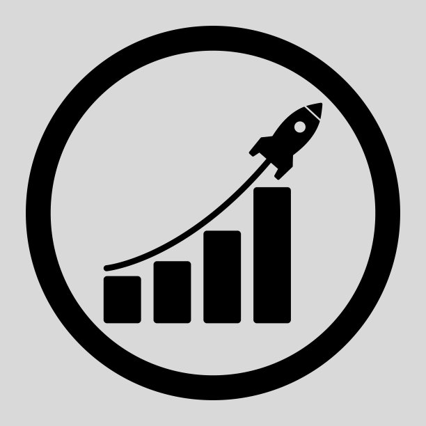 创业销售扁平黑色圆形矢量图标图片下载