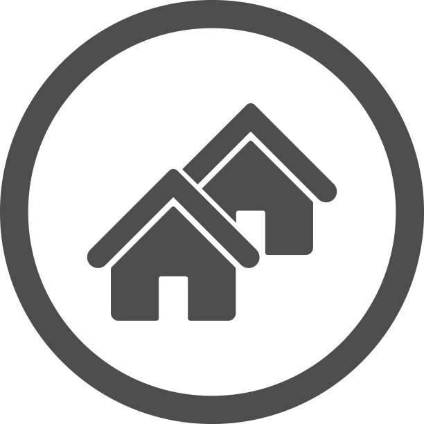 灰色房地产矢量圆形图标图片下载