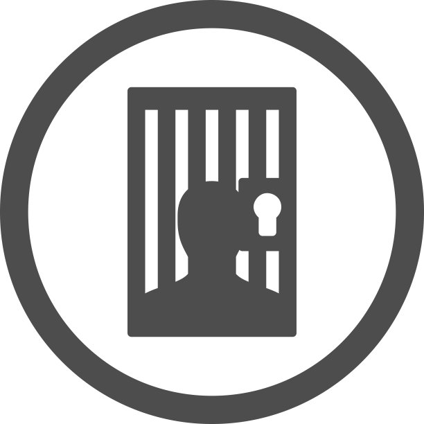 监狱平面灰色圆形矢量图标图片下载