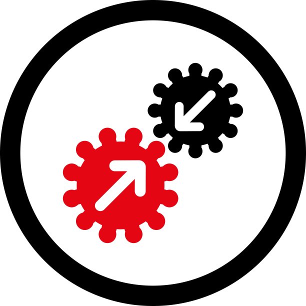 红色和黑色密集型集成扁平矢量图标图片下载