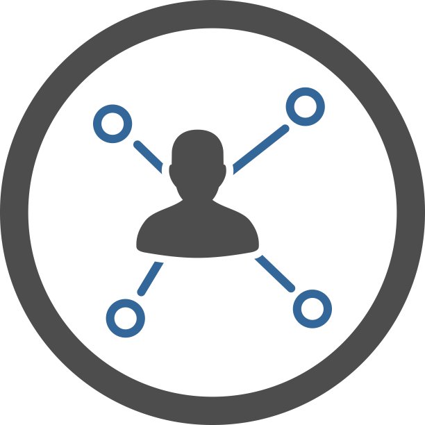 关系扁平钴色和灰色圆角矢量图标图片下载