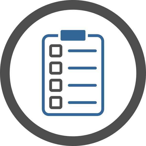 扁平钴灰色圆形矢量考试图标图片下载