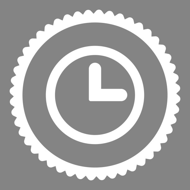时钟平白色圆形邮票图标图片下载