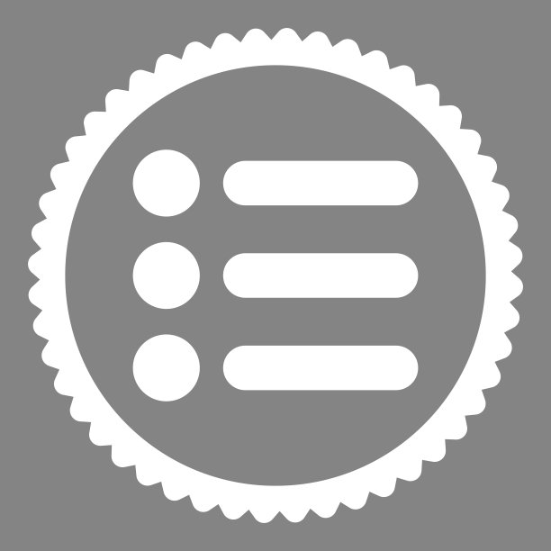 扁平白色圆形印章图标图片下载