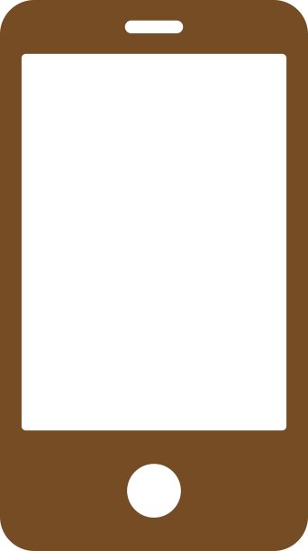 智能手机平面棕色图标图片下载