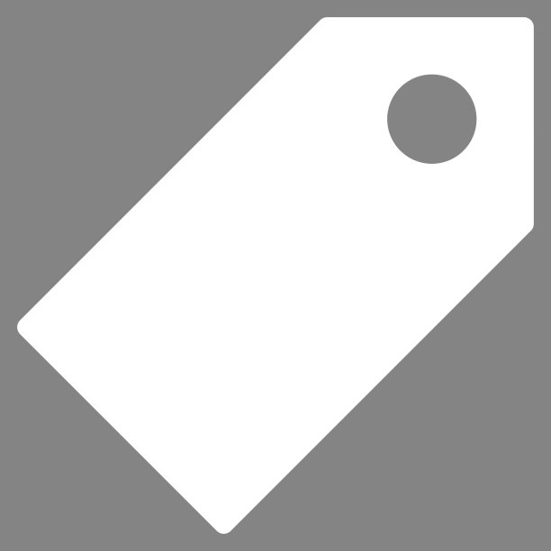 扁平风格白色标签图标图片下载