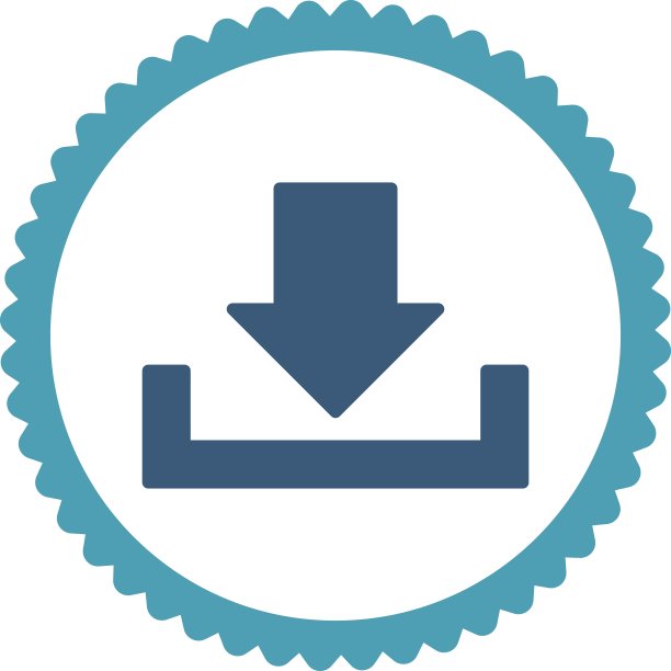 下载扁青色和蓝色圆形邮票图标图片下载