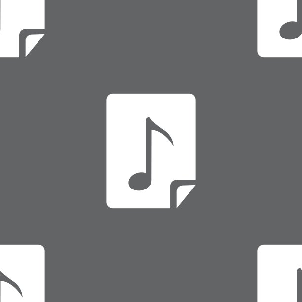 音频MP3文件图标符号灰色背景上的无缝图案矢量图图片下载
