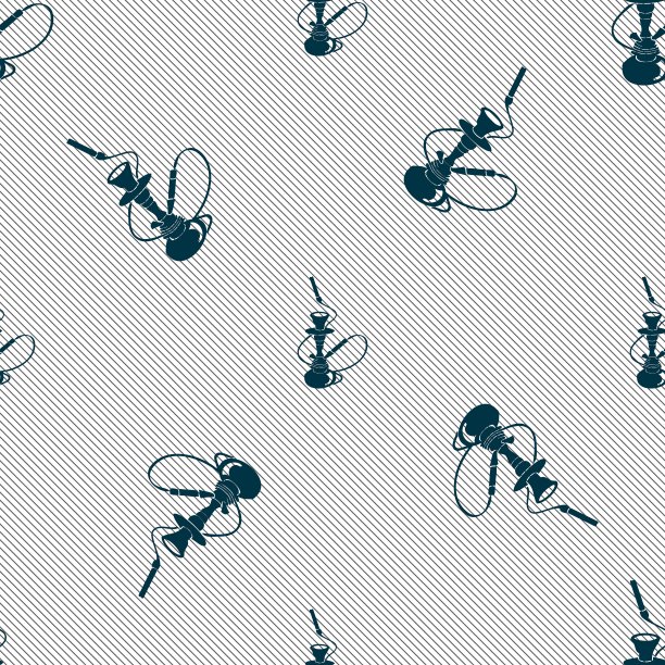 水烟的迹象。无缝图案与几何纹理。向量图片下载