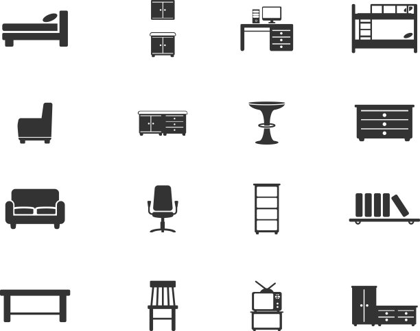 简约家具图标图片下载