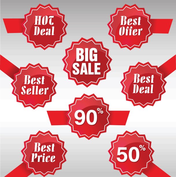 大销售，最好的价格和折扣标签图片下载