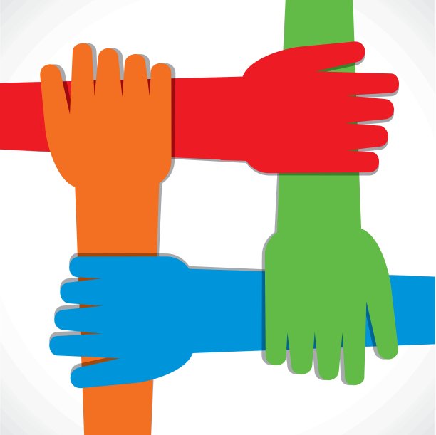 四手互相连接的股票向量图片下载