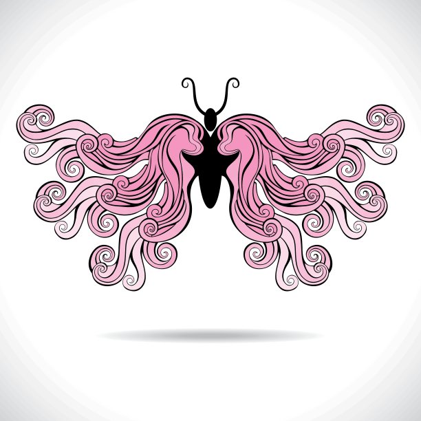 粉红色的美丽的蝴蝶图片下载