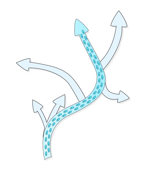 带脚印的蓝色箭头图片下载