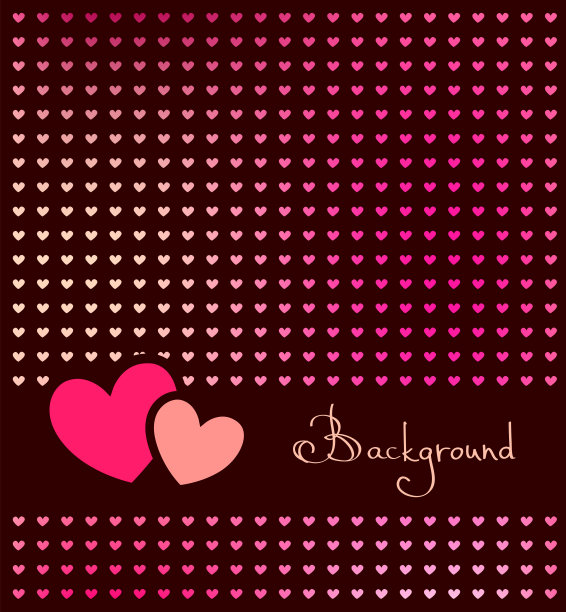 深色背景与框架和心，矢量插图图片下载
