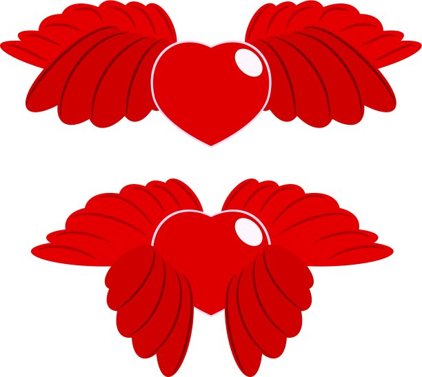 红心和翅膀图片下载