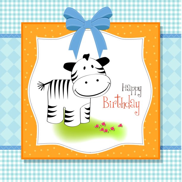 可爱的斑马宝宝沐浴卡图片下载