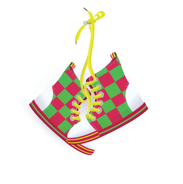 两双挂在钉子上的运动鞋图片下载