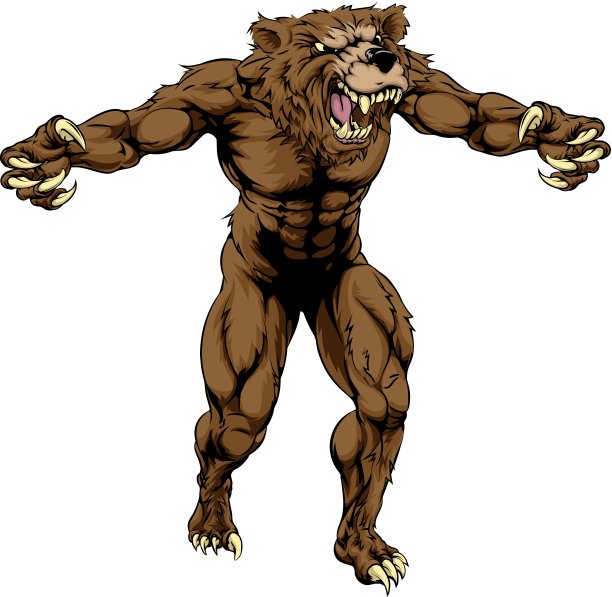 熊吓人的体育吉祥物图片下载