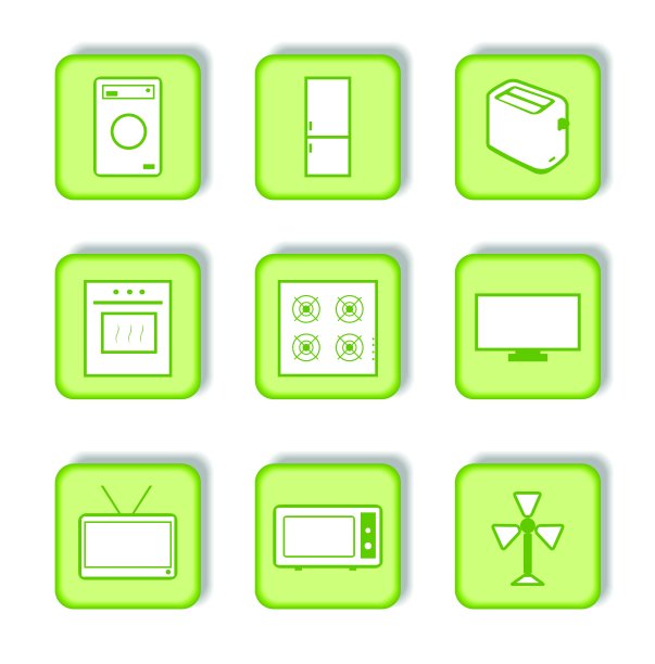 绿色贴纸与图标9图片下载