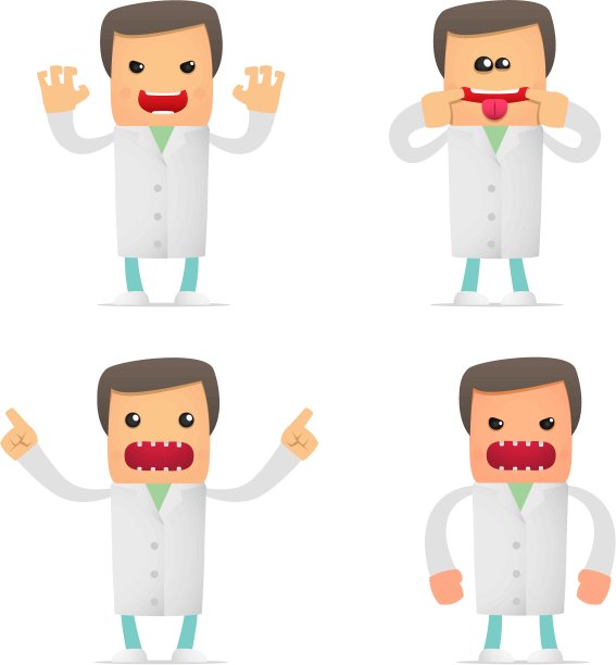 一套有趣的卡通医生图片下载